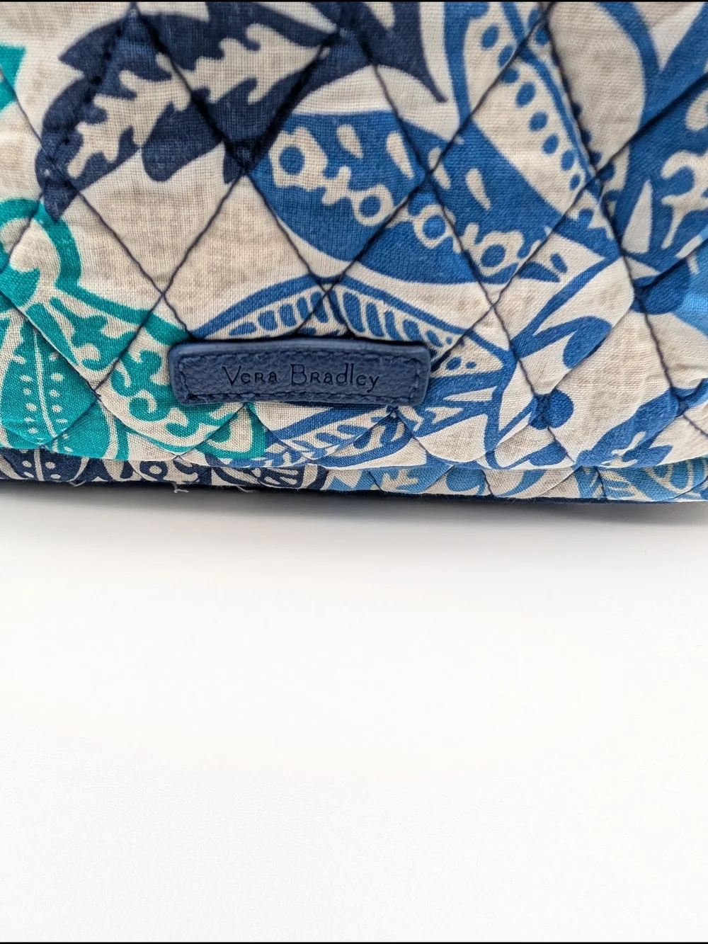 Vera Bradley Quilted Floral Tote in Blue & Teal